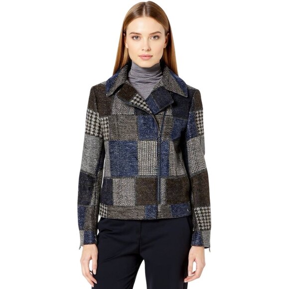 BCBGMaxAzria Leo Patchwork Moto Jacket - Picture 1 of 11